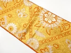 アンティーク　斜め格子に華紋織り出し袋帯（材料）